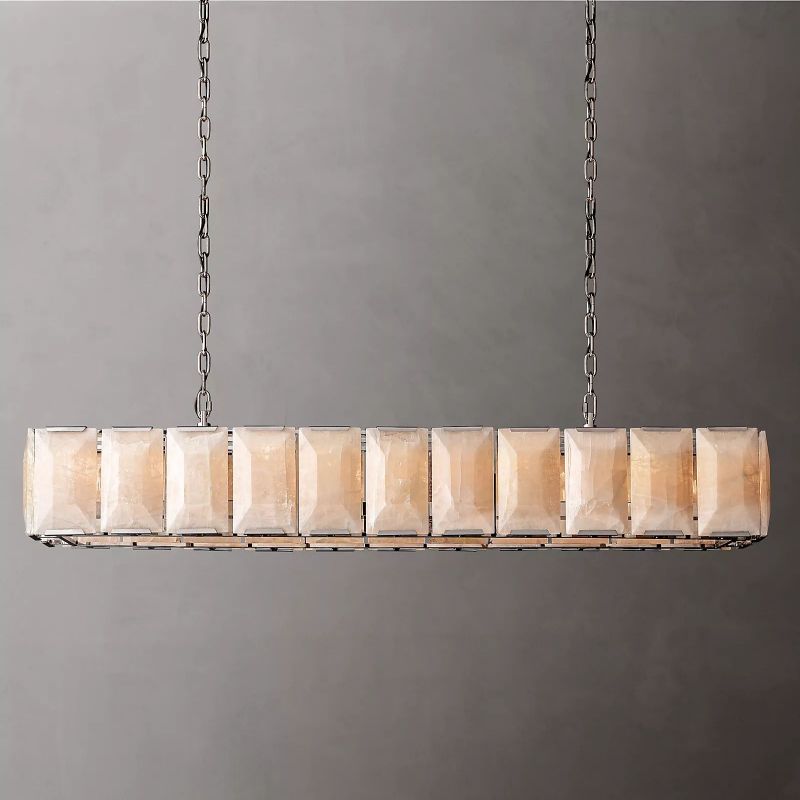 Harlow Faceted Calcite Rectangle Chandelier 74"