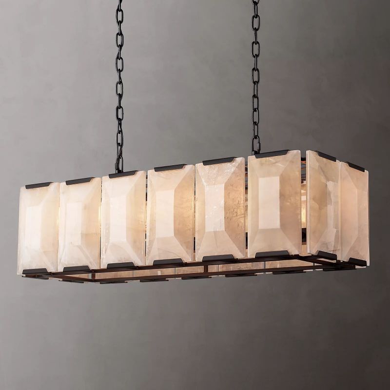 Harlow Faceted Calcite Rectangle Chandelier 42"