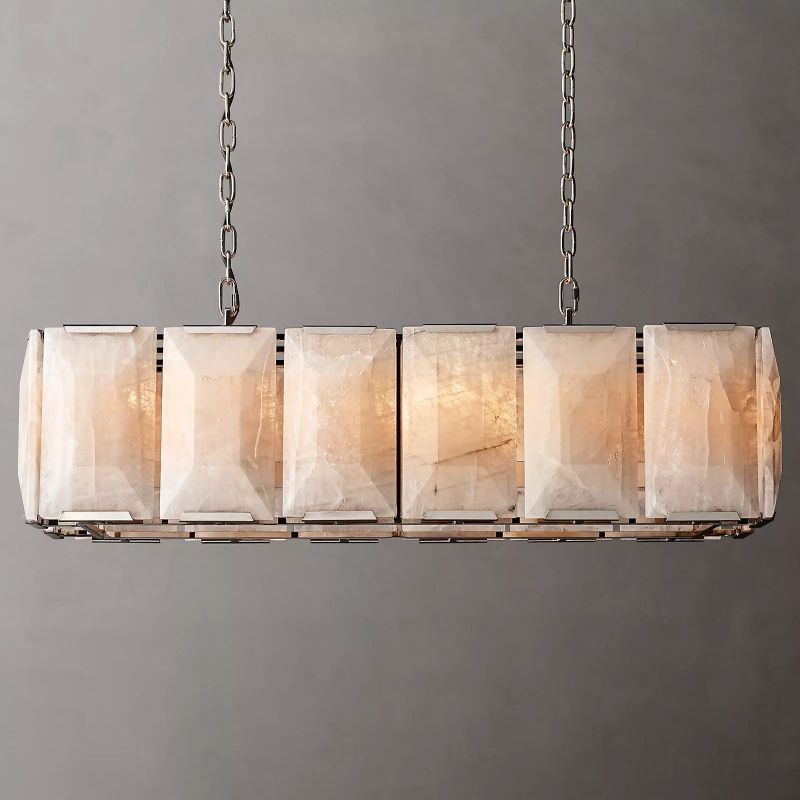 Harlow Faceted Calcite Rectangle Chandelier 42"