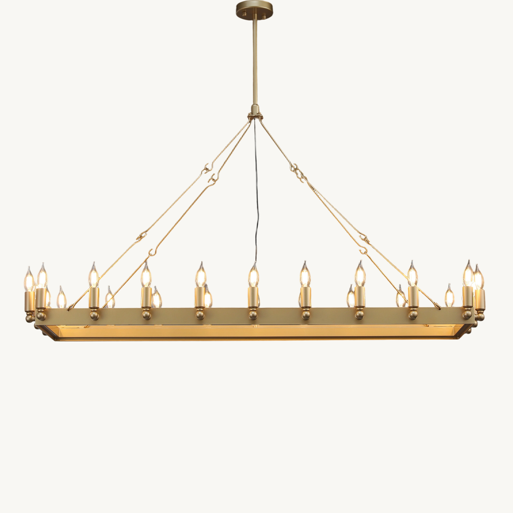 Camino Vintage Industrial Rectangle Chandelier 41"