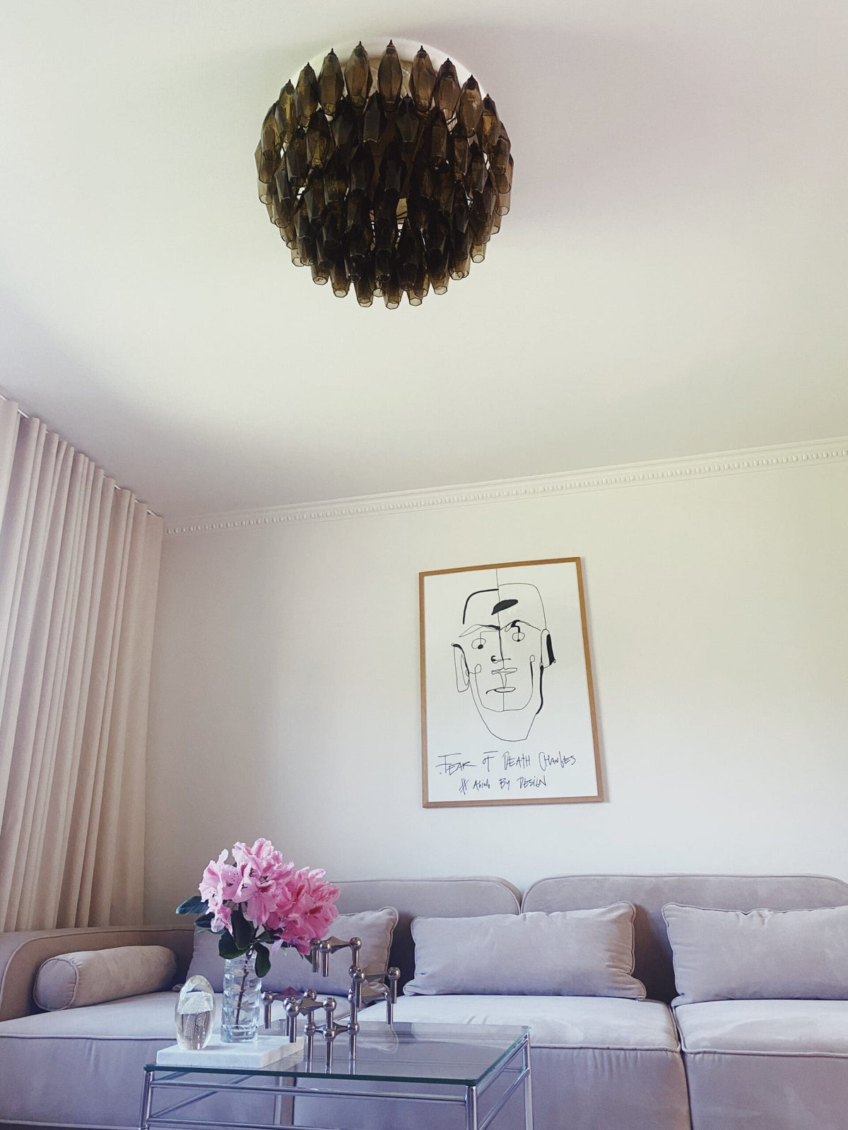 Poliedri Smoked Glass Chandelier