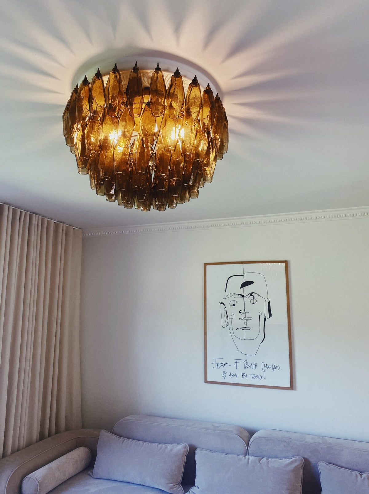 Poliedri Smoked Glass Chandelier