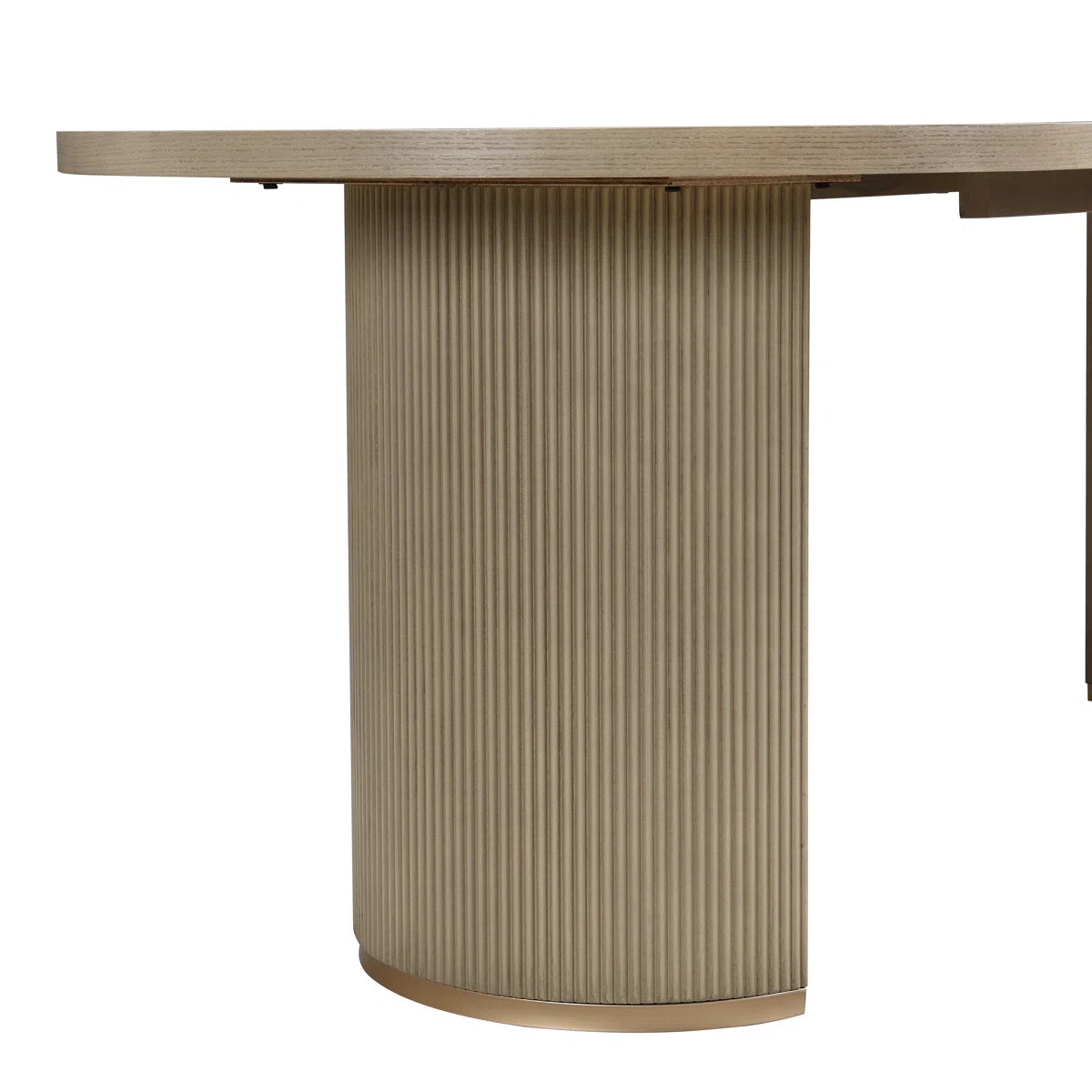 Aurelio 88" Fluted Oval Wood Dining Table for 6