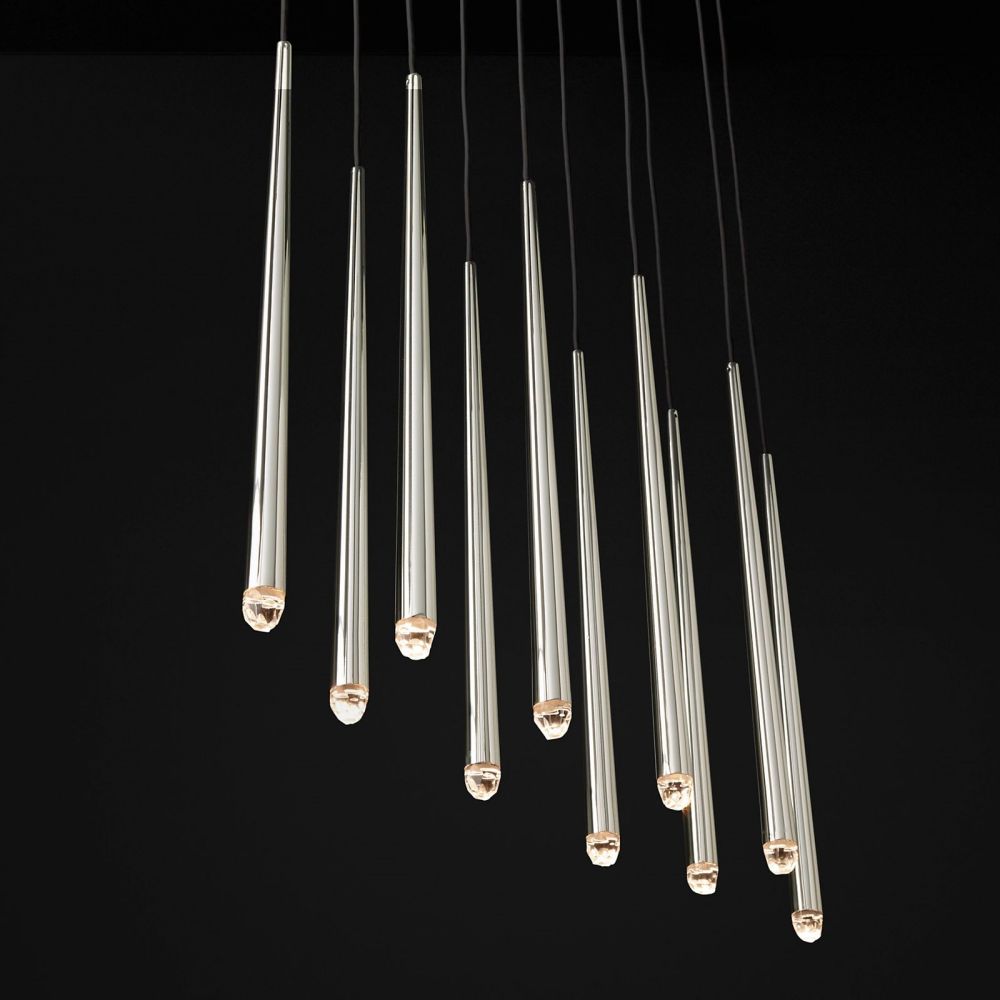 Aquitaine Faceted Cluster Linear Chandelier 72"