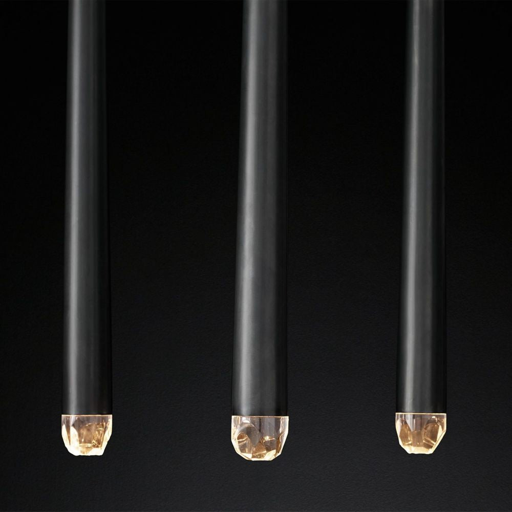 Aquitaine Faceted Cluster Linear Chandelier 48"