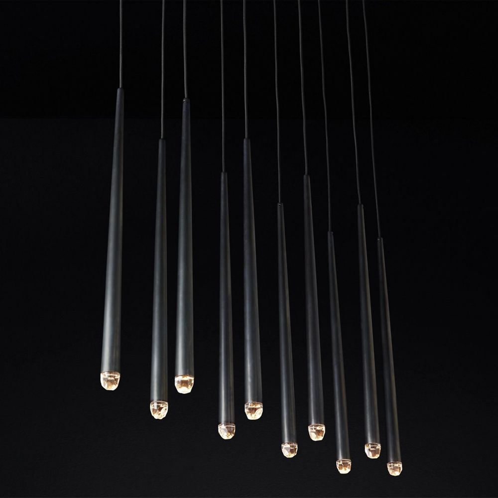 Aquitaine Faceted Cluster Linear Chandelier 60"