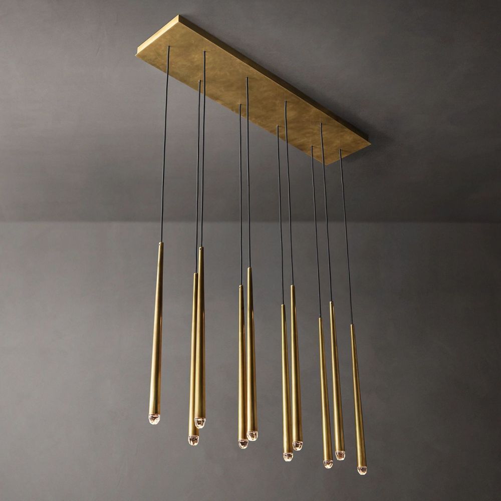Aquitaine Faceted Cluster Linear Chandelier 60"