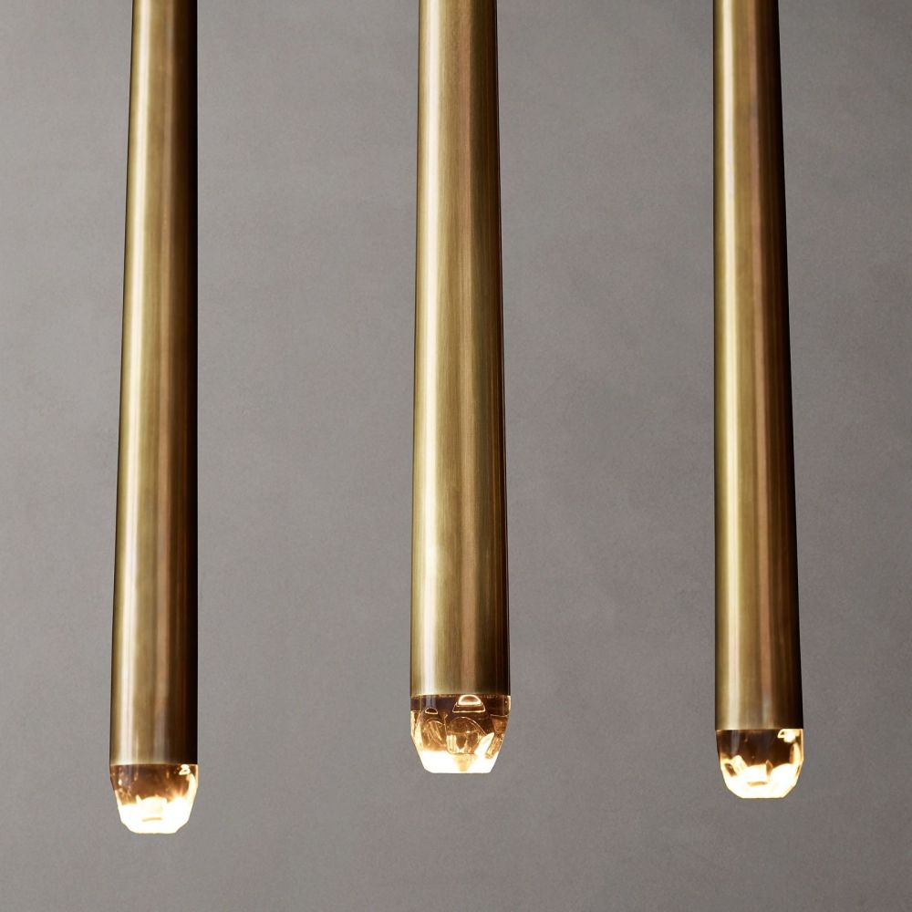 Aquitaine Faceted Cluster Linear Chandelier 72"