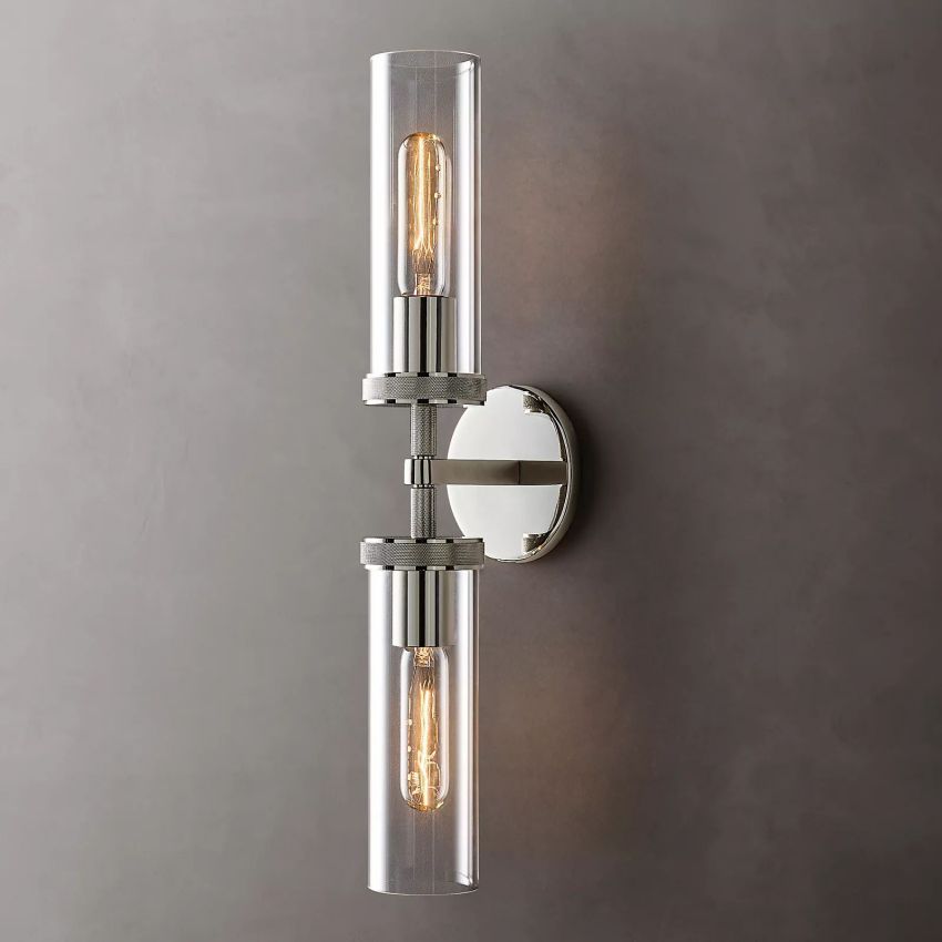 Lambert Cylindrical Glass Double Wall Sconce