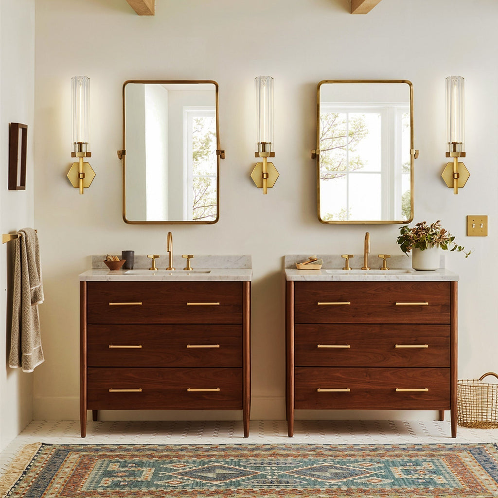 Lambert Hexagonal Glass Wall Sconce