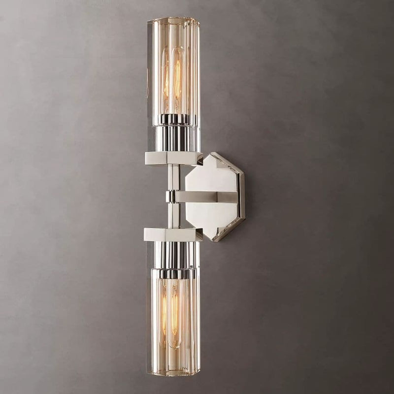 Lambert Hexagonal Glass Double Wall Sconce
