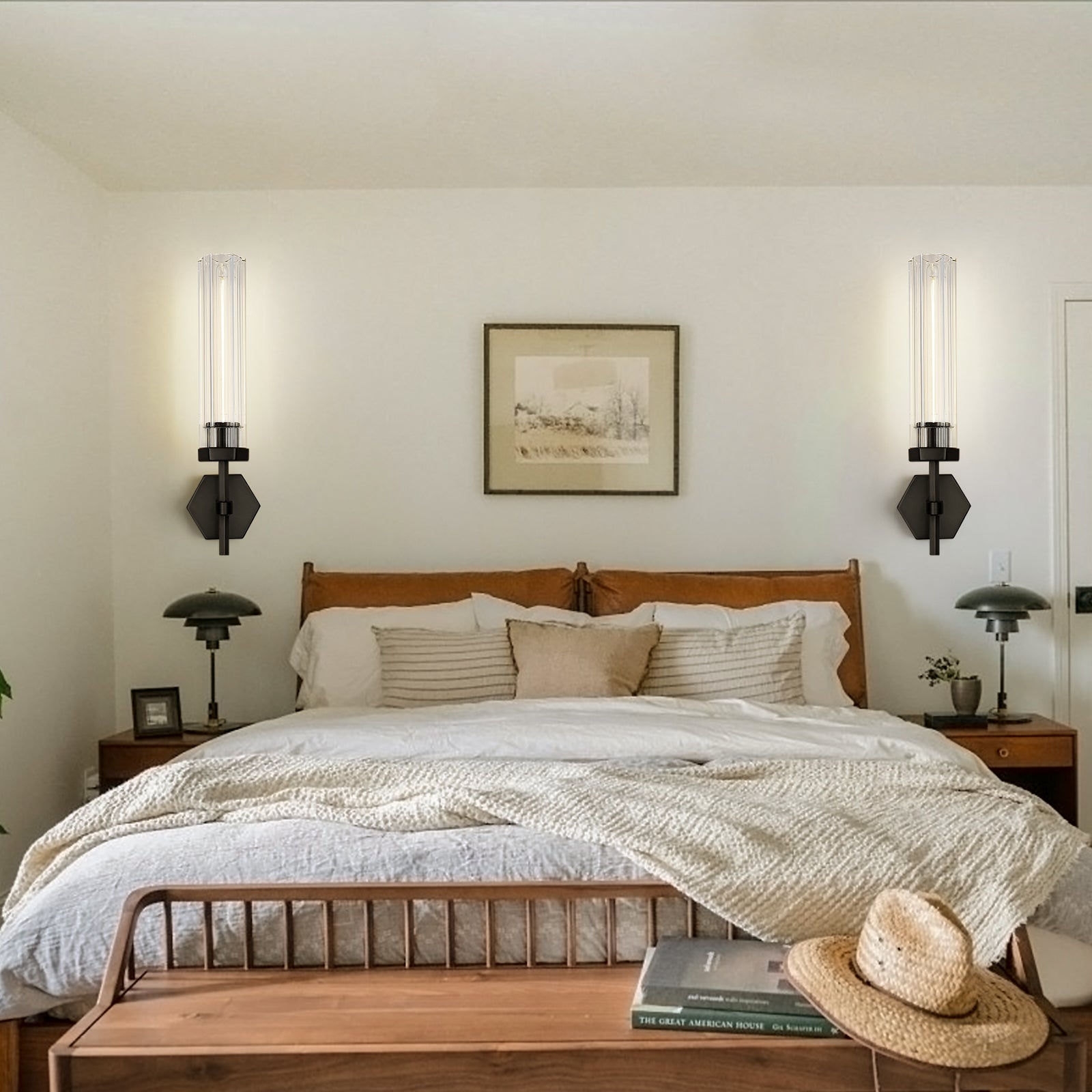 Lambert Hexagonal Glass Wall Sconce