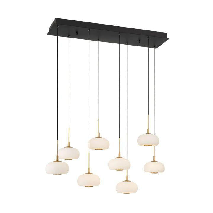 Lanterns Glass 8 Light Rectangular LED Chandelier