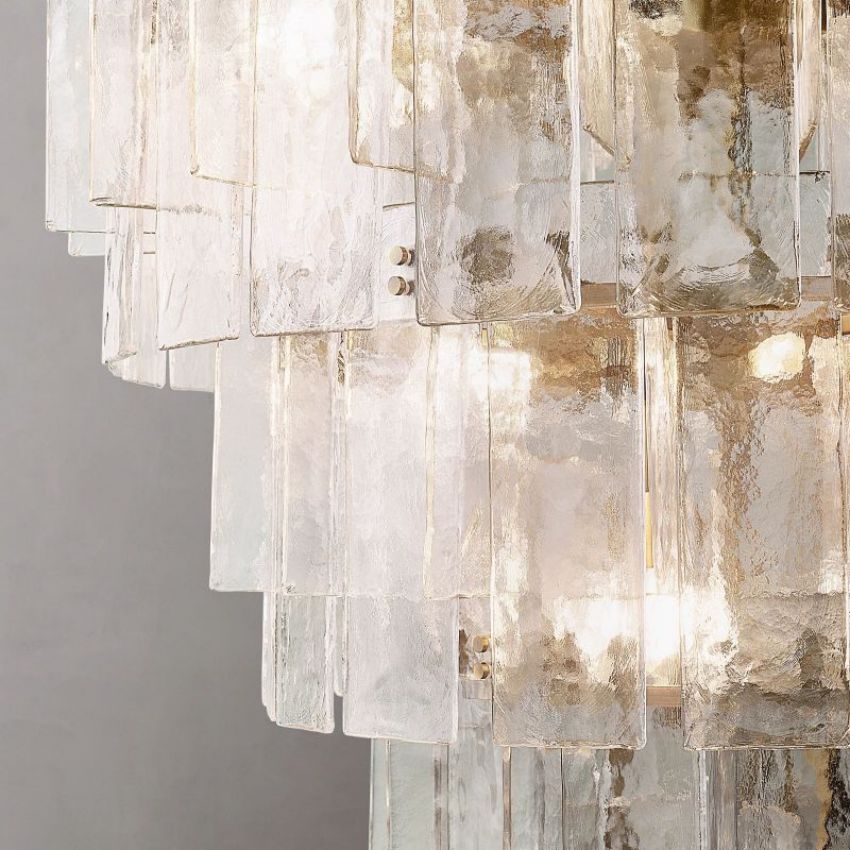 Lattice Module Glass Tiered Round Chandelier 36"