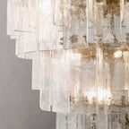 Lattice Module Glass Tiered Round Chandelier 36"