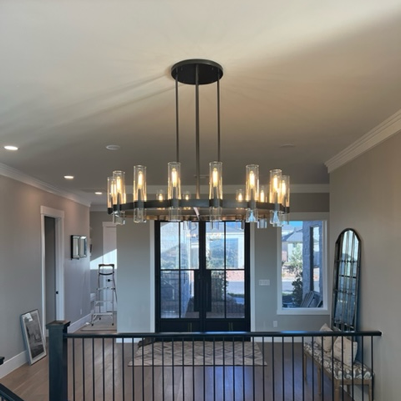 Ravelle Clear Glass Round Chandelier 48"
