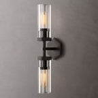 Lambert Hexagonal Glass Double Wall Sconce