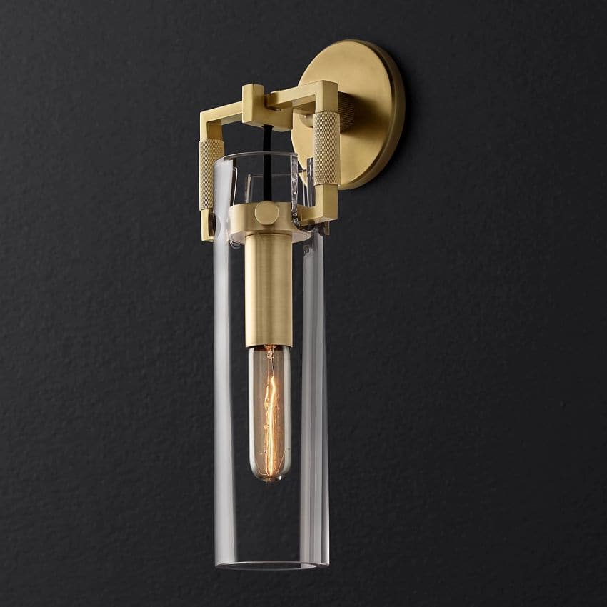 Machinist Glass Cylinder Wall Sconce