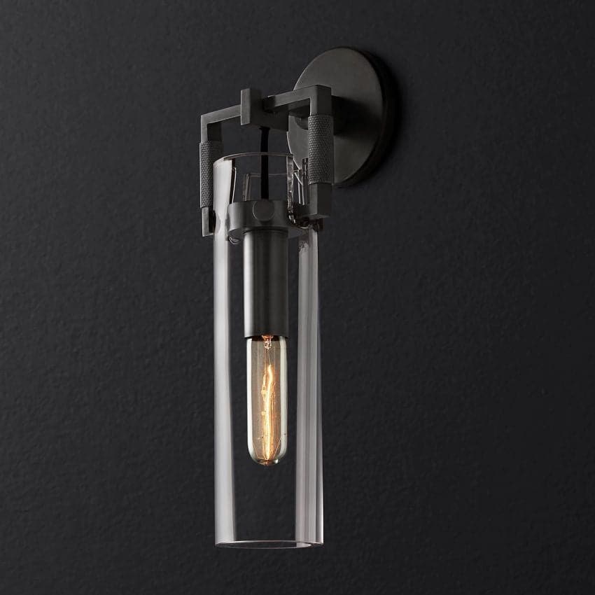 Machinist Glass Cylinder Wall Sconce