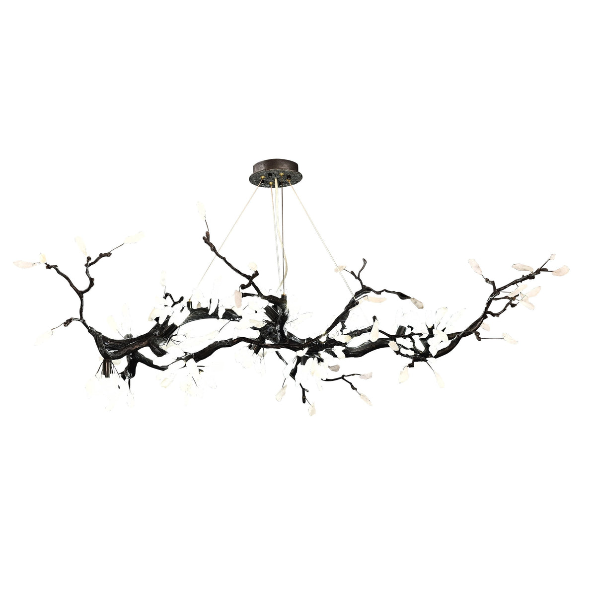 Selenite Crystal Blossom Branching Tree Chandelier
