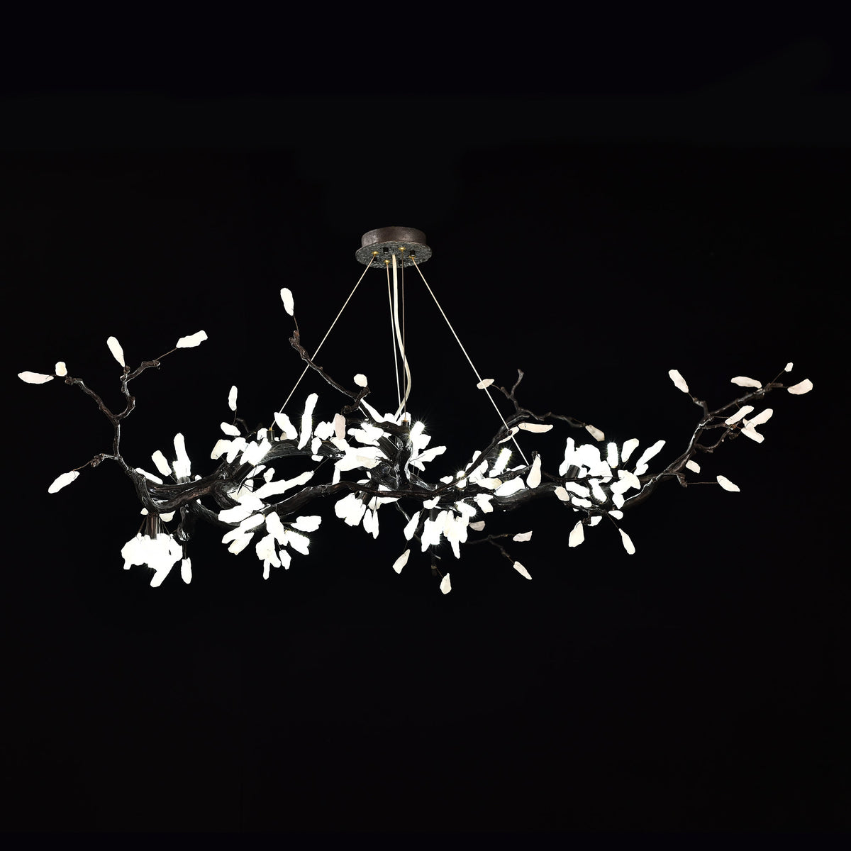 Selenite Crystal Blossom Branching Tree Chandelier