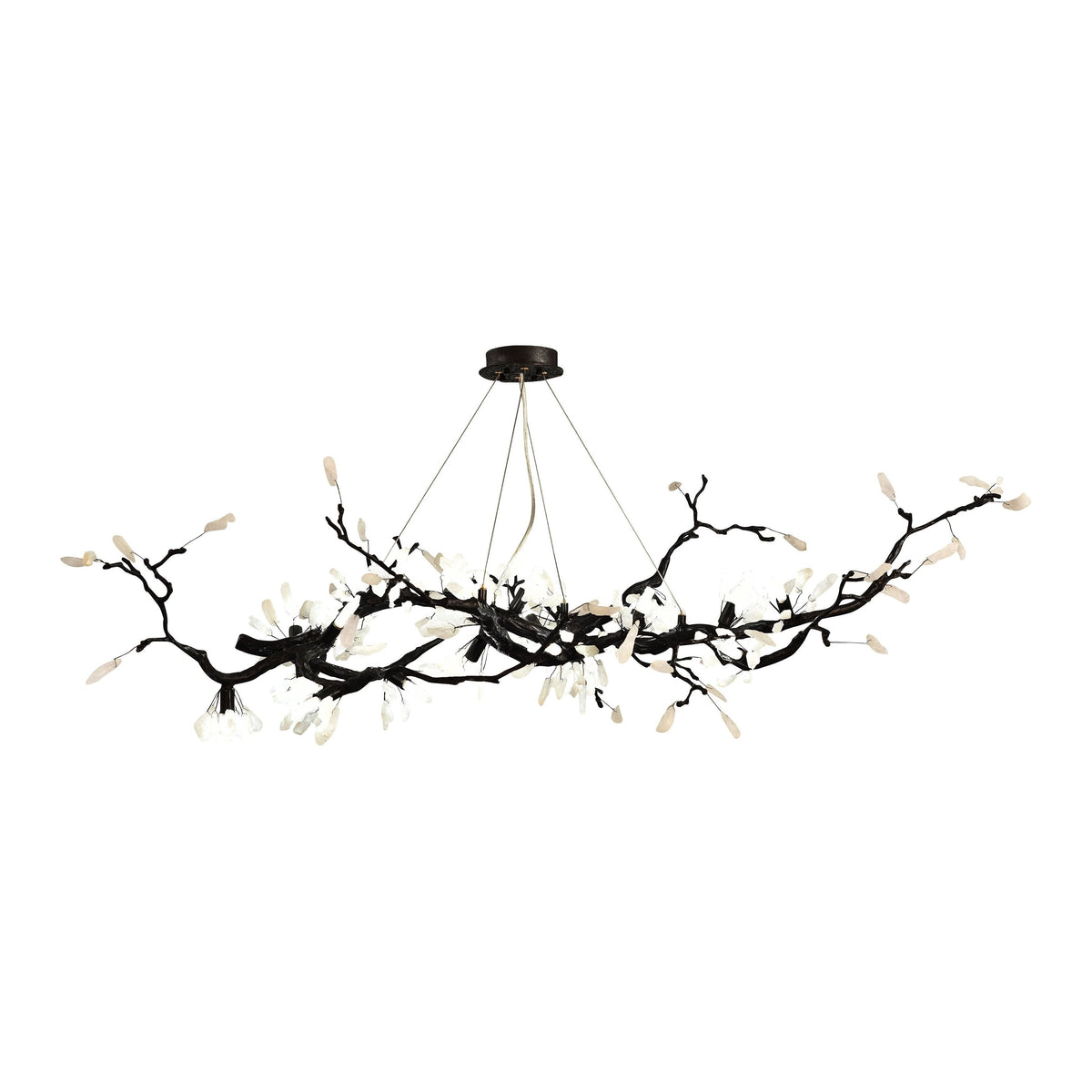 Selenite Crystal Blossom Branching Tree Chandelier