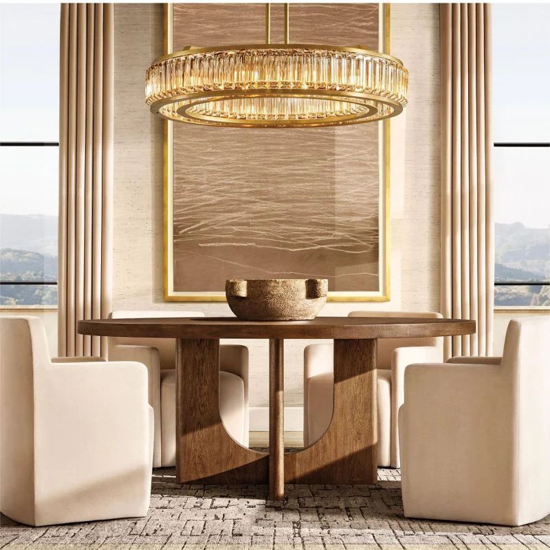 Maurier Angular Layers Round Chandelier 48"