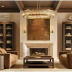 Maurier Angular Layers Round Chandelier 48"