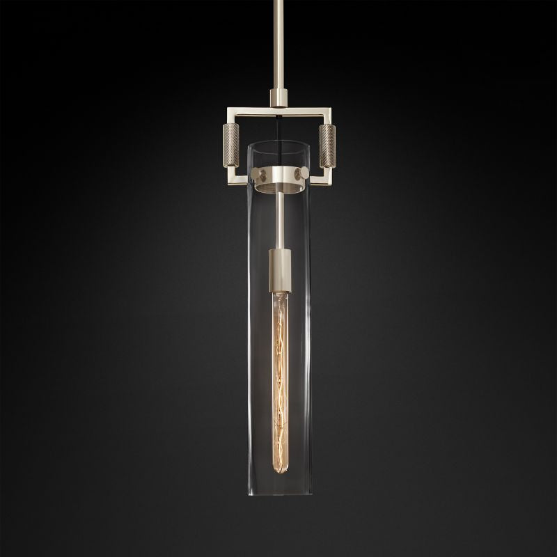 Machinist Glass Cylinder Pendant Light