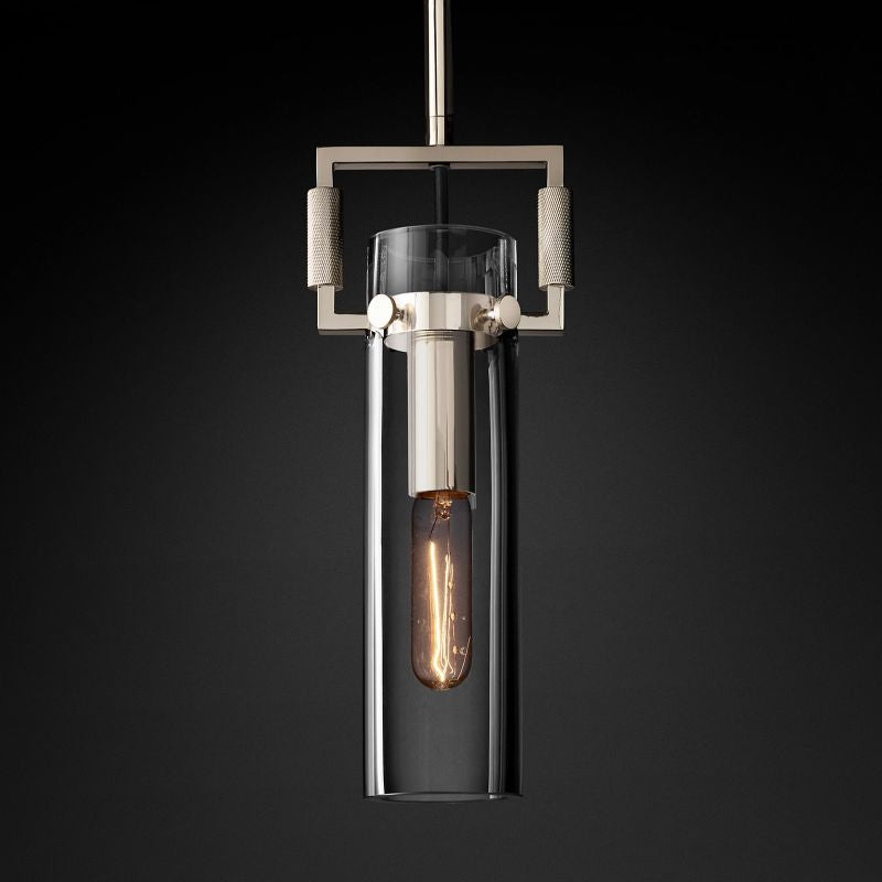 Machinist Glass Cylinder Pendant Light