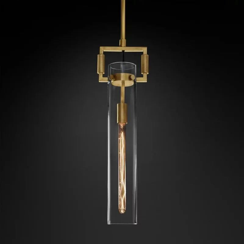 Machinist Glass Cylinder Pendant Light