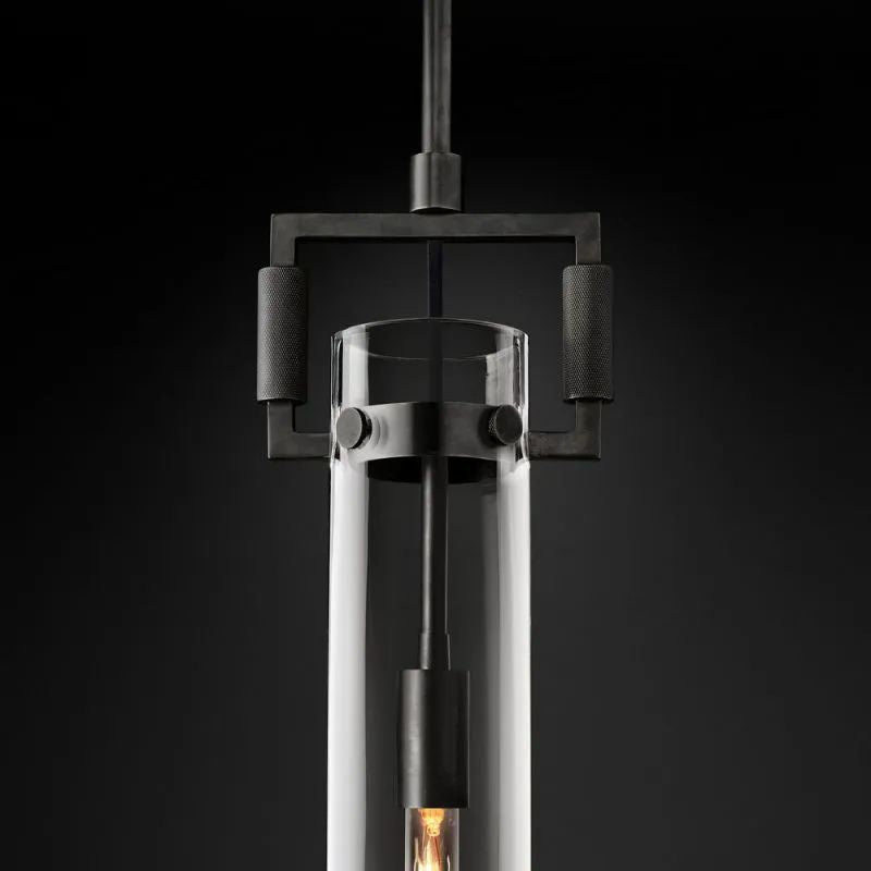 Machinist Glass Cylinder Pendant Light