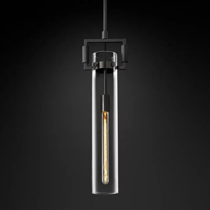 Machinist Glass Cylinder Pendant Light