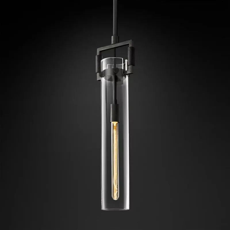 Machinist Glass Cylinder Pendant Light