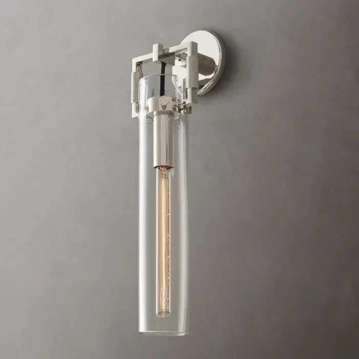 Machinist Glass Cylinder Wall Sconce