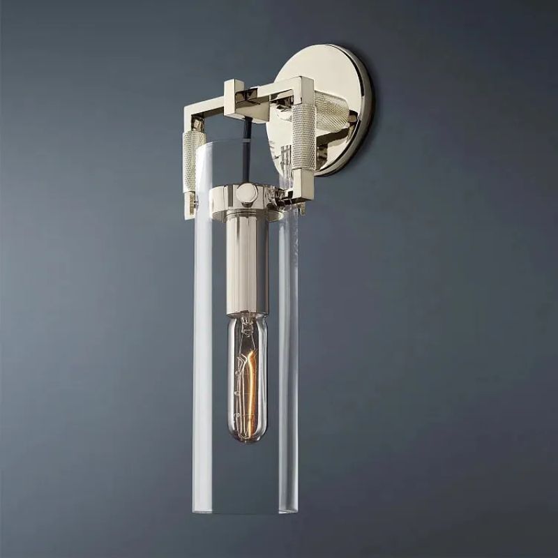 Machinist Glass Cylinder Wall Sconce