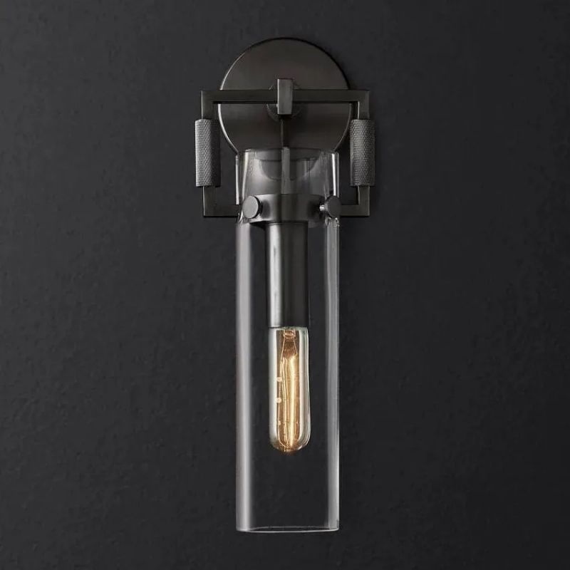 Machinist Glass Cylinder Wall Sconce