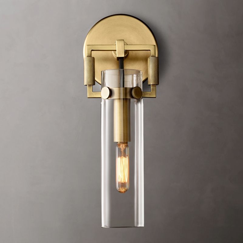 Machinist Glass Cylinder Wall Sconce