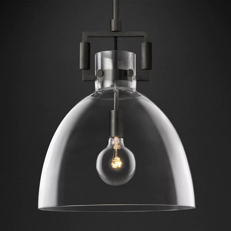 Machinist Glass Cloche Pendant Light
