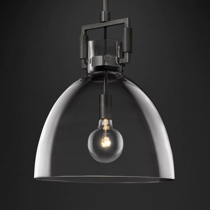 Machinist Glass Cloche Pendant Light