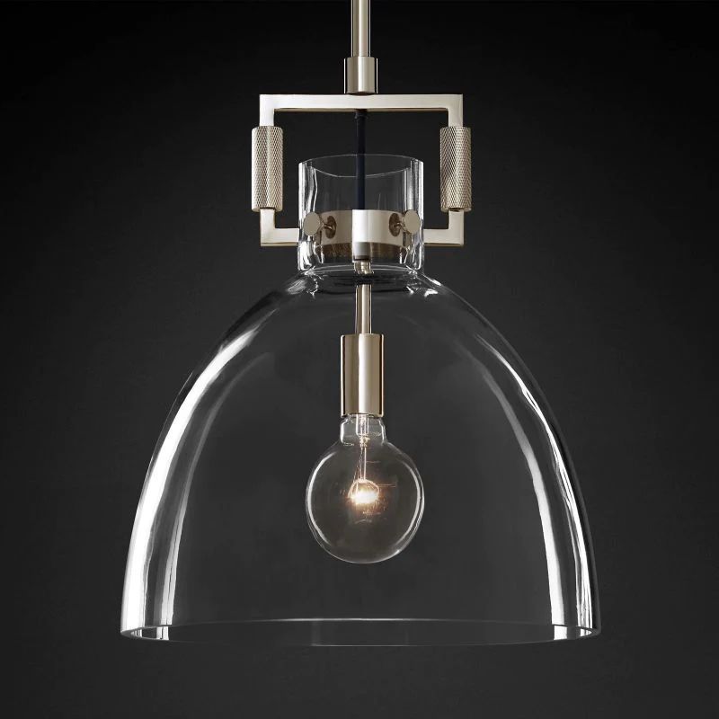 Machinist Glass Cloche Pendant Light