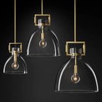 Machinist Glass Cloche Pendant Light