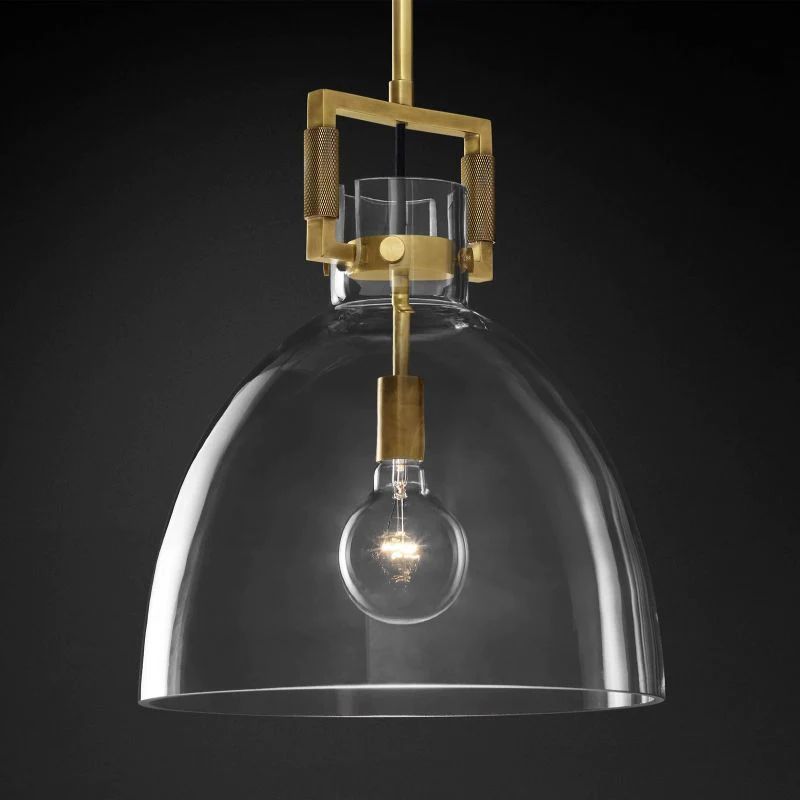 Machinist Glass Cloche Pendant Light