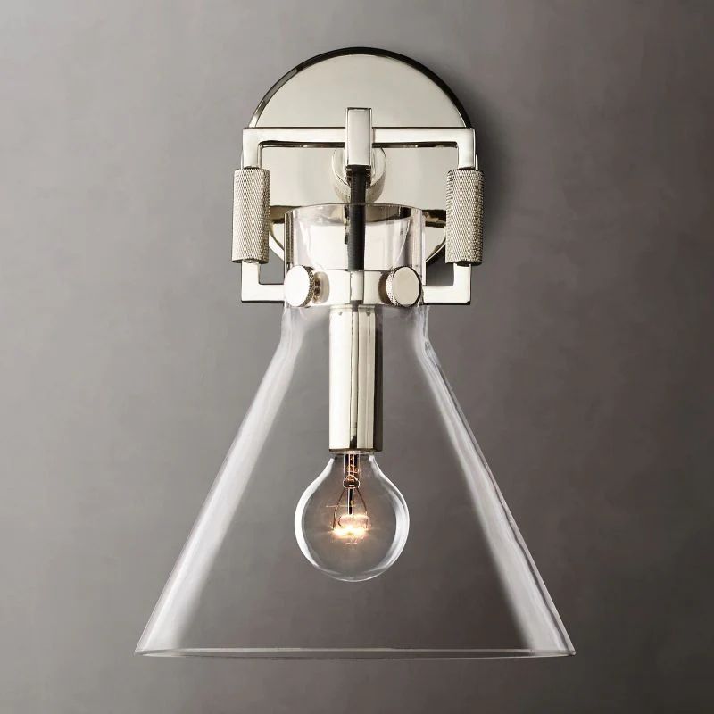 Machinist Glass Funnel Wall Sconce