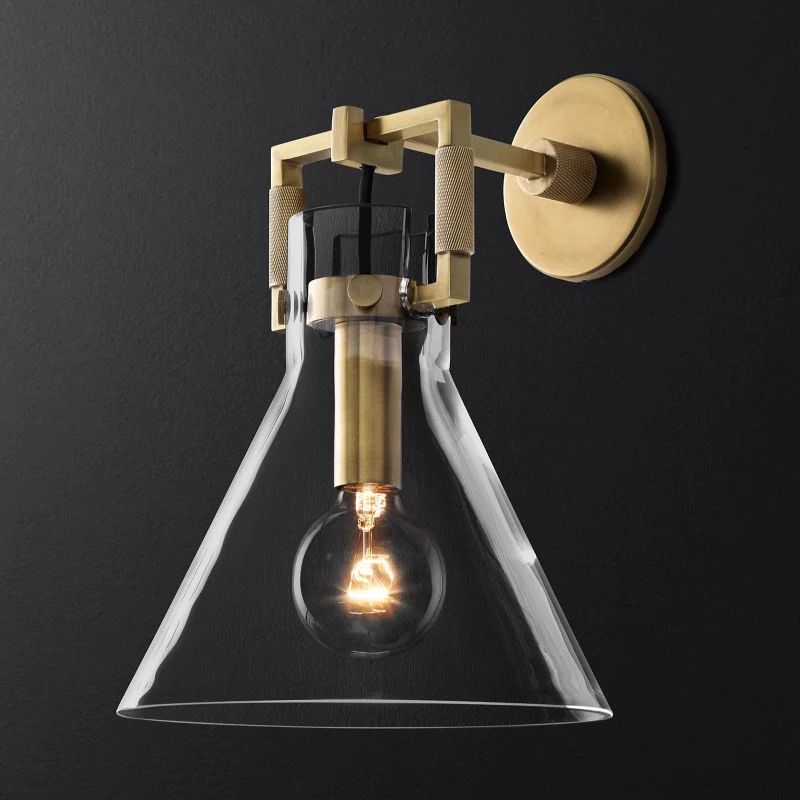 Machinist Glass Funnel Wall Sconce