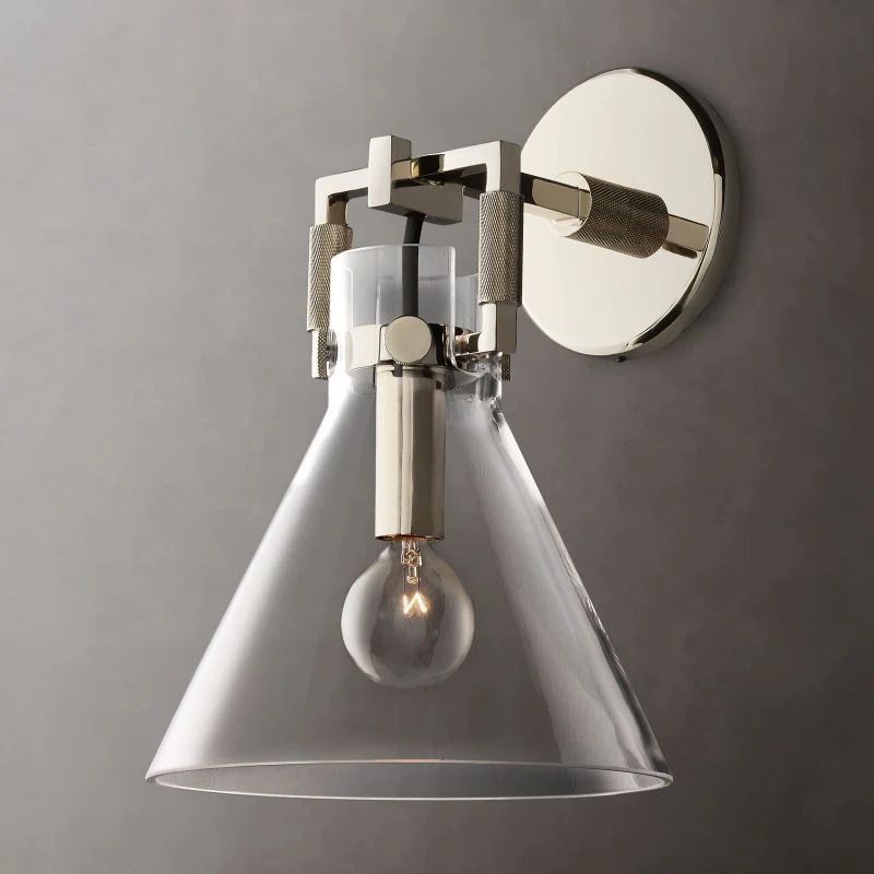 Machinist Glass Funnel Wall Sconce