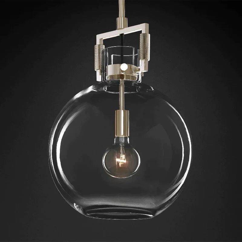 Machinist Glass Globe Pendant Light