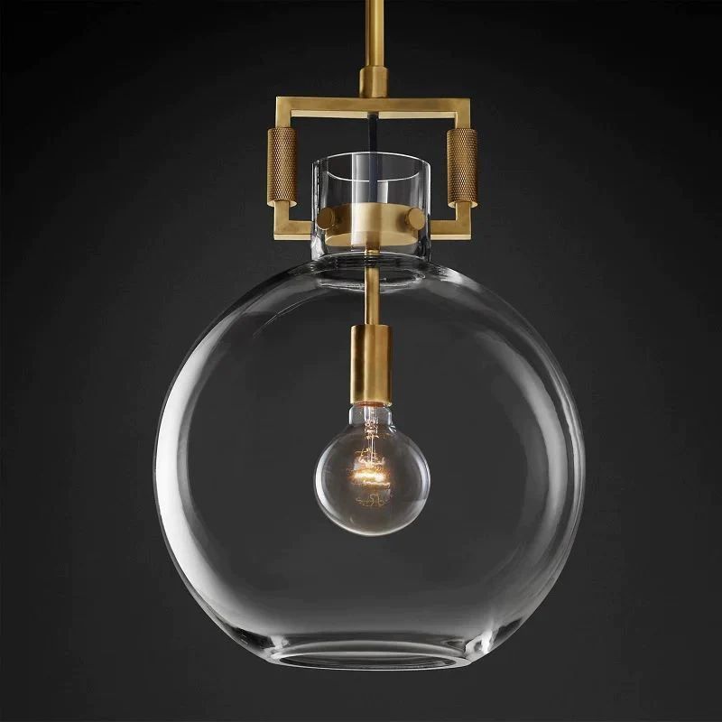 Machinist Glass Globe Pendant Light