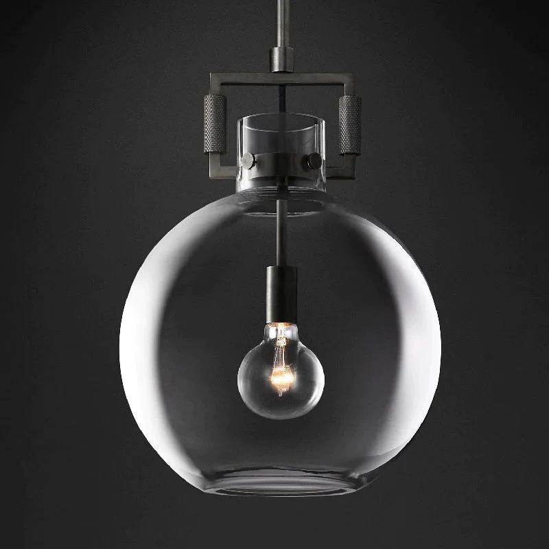 Machinist Glass Globe Pendant Light