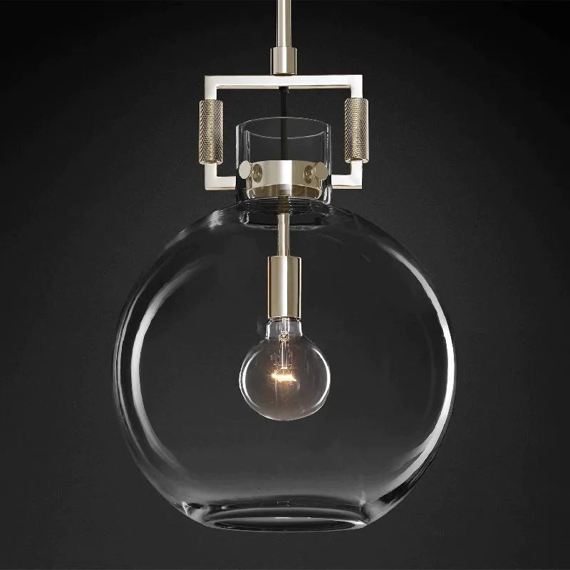 Machinist Glass Globe Pendant Light